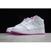 AIR JORDAN 1 MID GS WHITE FUCHSIA BLAST 555112-100