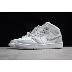 AIR JORDAN 1 MID GS WHITE GREY PINK 555112-012