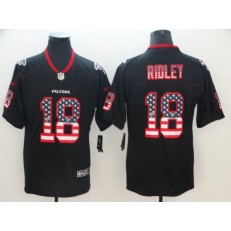 Atlanta Falcons #18 Calvin Ridley Black USA Flag Fashion Limited Nike NFL Men Jersey