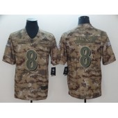 Baltimore Ravens #8 Lamar Jackson Camo Salute To Service Limited Nike NFL Men Jersey