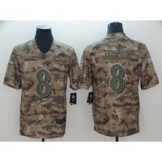 Baltimore Ravens #8 Lamar Jackson Camo Salute To Service Limited Nike NFL Men Jersey