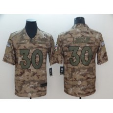 Denver Broncos #30 Phillip Lindsay Camo Salute To Service Limited Nike NFL Men Jersey