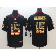 Kansas City Chiefs #15 Patrick Mahomes Black USA Flag Fashion Limited Nike NFL Men Jersey