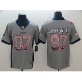 New England Patriots #87 Rob Gronkowski Gray Drift Fashion Limited Nike NFL Men Jersey