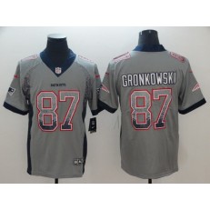 New England Patriots #87 Rob Gronkowski Gray Drift Fashion Limited Nike NFL Men Jersey