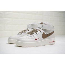 NIKE AIR FORCE 1 HI CREAM BROWN RED 808788-995
