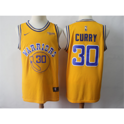 Golden State Warriors #30 Stephen Curry Gold Nike Swingman Jersey