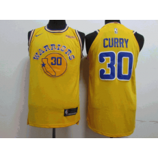 Golden State Warriors #30 Stephen Curry Yellow Throwback Nike Authentic Jersey