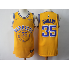 Golden State Warriors #35 Kevin Durant Gold Nike Swingman Jersey