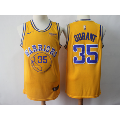 Golden State Warriors #35 Kevin Durant Gold Nike Swingman Jersey