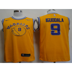 Golden State Warriors #9 Andre Iguodala Yellow Throwback Nike Swingman Jersey