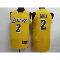 Los Angeles Lakers #2 Lonzo Ball Gold 2018-19 Nike Authentic Jersey