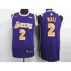 Los Angeles Lakers #2 Lonzo Ball Purple 2018-19 Nike Authentic Jersey