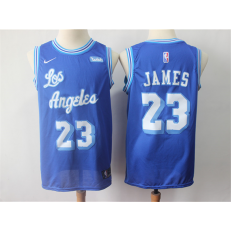 Los Angeles Lakers #23 Lebron James Blue Throwback Nike Swingman Jersey