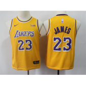Los Angeles Lakers #23 Lebron James Gold Youth 2019 Nike Swingman Jersey