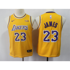 Los Angeles Lakers #23 Lebron James Gold Youth 2019 Nike Swingman Jersey