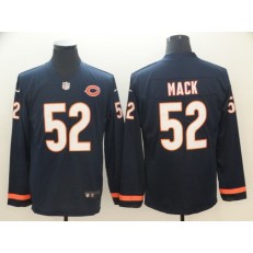 Chicago Bears #52 Khalil Mack Navy Therma Long Sleeve Nike NFL Men Jersey
