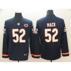 Chicago Bears #52 Khalil Mack Navy Therma Long Sleeve Nike NFL Men Jersey