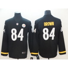 Pittsburgh Steelers #84 Antonio Brown Black Therma Long Sleeve Nike NFL Men Jersey