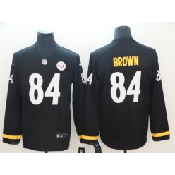 Pittsburgh Steelers #84 Antonio Brown Black Therma Long Sleeve Nike NFL Men Jersey