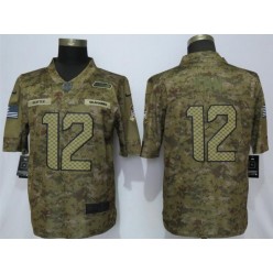 Seattle Seahawks #12 Fan Camo Salute To Service Limited Nike NFL Men Jersey