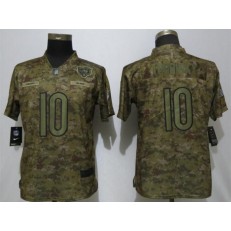 Women Nike Chicago Bears #10 Mitchell Trubisky Camo Salute To Service Limited Jersey