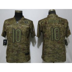 Women Nike Chicago Bears #10 Mitchell Trubisky Camo Salute To Service Limited Jersey