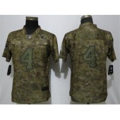 Women Nike Dallas Cowboys #4 Dak Prescott Camo Salute To Service Limited Jersey