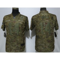 Women Nike Minnesota Vikings #14 Stefon Diggs Camo Salute To Service Limited Jersey