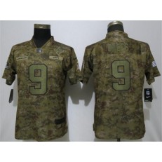 Women Nike New Orleans Saints #9 Drew Brees Camo Salute To Service Limited Jersey
