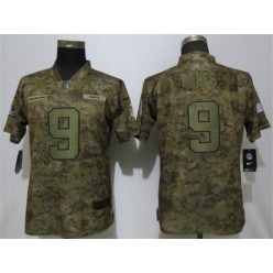Women Nike New Orleans Saints #9 Drew Brees Camo Salute To Service Limited Jersey