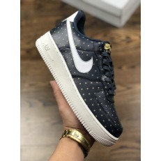 NIKE AIR FORCE 1 LOW DARK BLUE GOLD WHITE AT0062-401