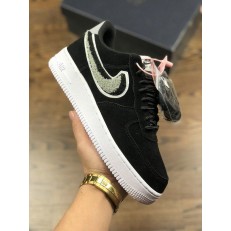 NIKE AIR FORCE 1 LOW LV8 07 CHENILLE SWOOSH BLACK 823511-014