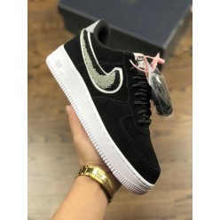 NIKE AIR FORCE 1 LOW LV8 07 CHENILLE SWOOSH BLACK 823511-014