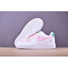 NIKE WMNS AIR FORCE 1 LOW WHITE PINK GREEN 314219-130