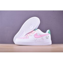 NIKE WMNS AIR FORCE 1 LOW WHITE PINK GREEN 314219-130