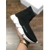 BALENCIAGA SPEED STRETCH-KNIT MID SNEAKERS BLACK WHITE