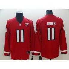 Atlanta Faclons #11 Julio Jones Red Therma Long Sleeve Nike NFL Men Jersey