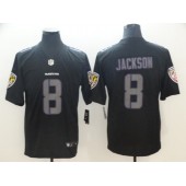 Baltimore Ravens #8 Lamar Jackson Black Impact Rush Limited Nike NFL Men Jersey