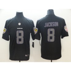 Baltimore Ravens #8 Lamar Jackson Black Impact Rush Limited Nike NFL Men Jersey