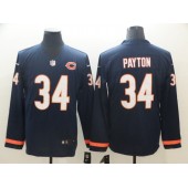 Chicago Bears #34 Walter Payton Navy Therma Long Sleeve Nike NFL Men Jersey