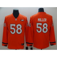 Denver Broncos #58 Von Miller Orange Therma Long Sleeve Nike NFL Men Jersey