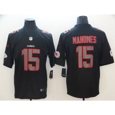 Kansas City Chiefs #15 Patrick Mahomes Black Impact Rush Limited Nike NFL Men Jersey