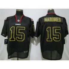 Kansas City Chiefs #15 Patrick Mahomes Black Lights Out Elite Nike NFL Men Jersey