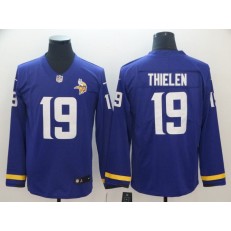 Minnesota Vikings #19 Adam Thielen Purple Therma Long Sleeve Nike NFL Men Jersey