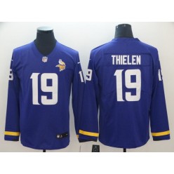 Minnesota Vikings #19 Adam Thielen Purple Therma Long Sleeve Nike NFL Men Jersey