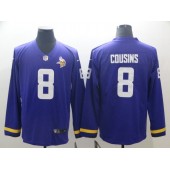 Minnesota Vikings #8 Kirk Cousins Purple Therma Long Sleeve Nike NFL Men Jersey