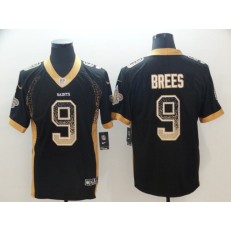 New Orleans Saints #9 Drew Brees Black Drift Fashion Limited Nike NFL Men Jersey