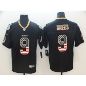 New Orleans Saints #9 Drew Brees Black USA Flag Fashion Limited Nike NFL Men Jersey