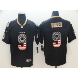 New Orleans Saints #9 Drew Brees Black USA Flag Fashion Limited Nike NFL Men Jersey